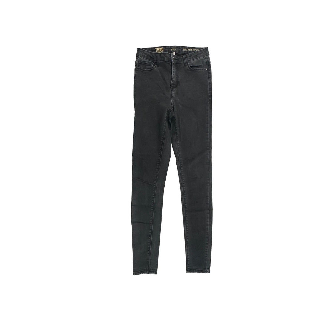 True Craft Skinny Jeans Womens 5 Black High Rise Stretch Denim 21639